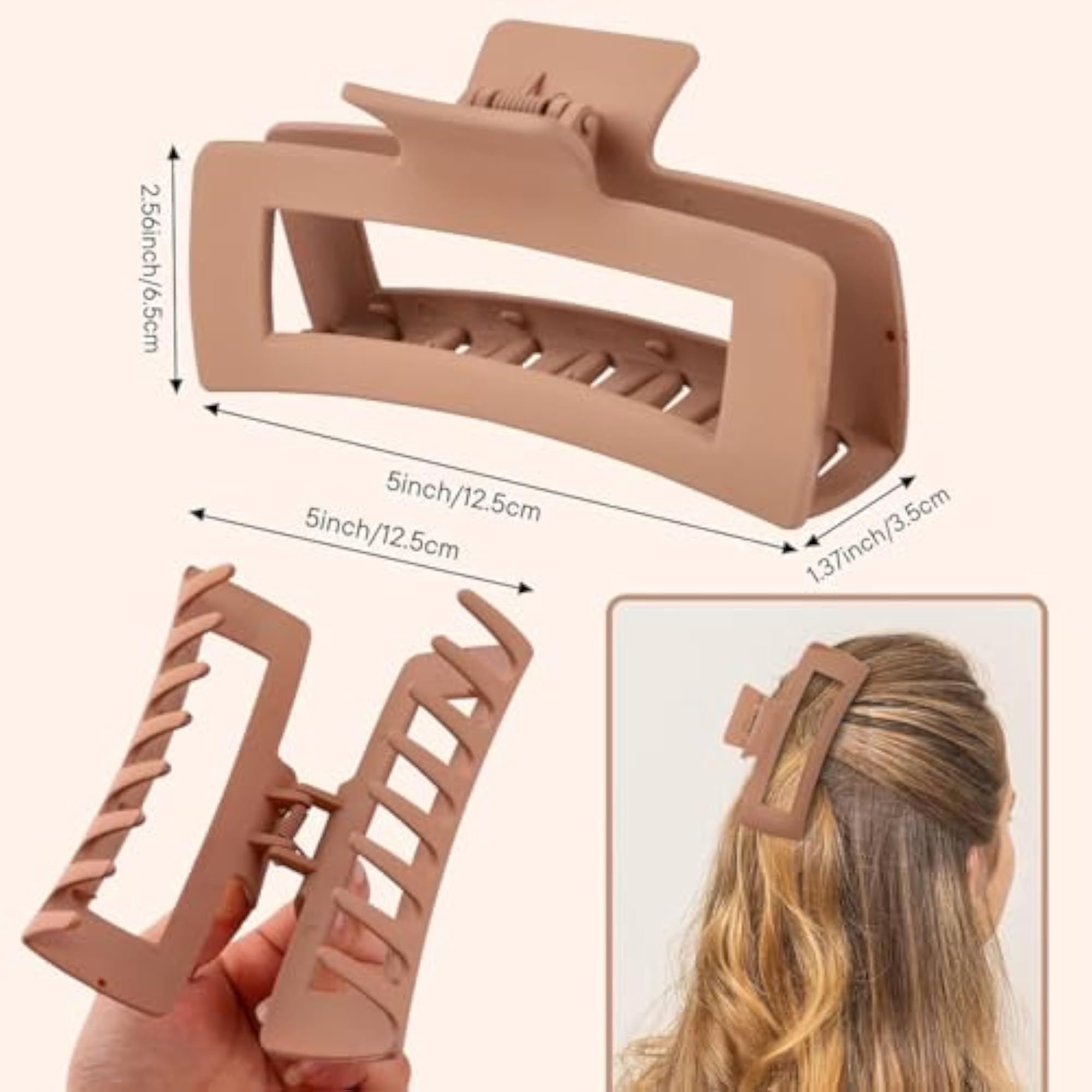 Extra Large Matte Hair Claw Clip in Multi Color
